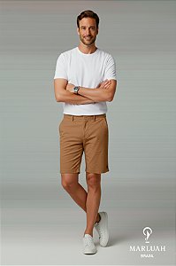 Bermuda Marluah Algodão Marrom — Corte Tradicional Premium