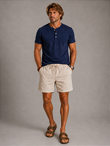 Camiseta Henley Premium Marinho