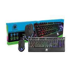 Kit Teclado e Mouse Gamer Mecânico Nemesis KG-01N Com Apoio de Pulso