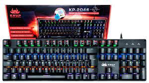 Teclado Gamer Mecânico Rgb Kp-2046 - Knup Portugues Swicth Azul