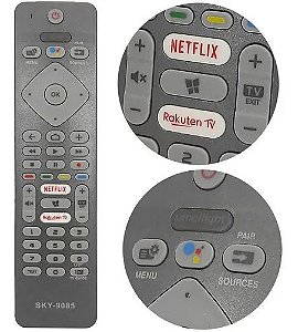 Controle Remoto Tv Philips Smart 4K Tv Lcd Led Botão Netflix/Rakuten FBG-9085