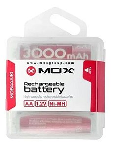 Pilha Mox Recarregável 3A Palito com 4 pilhas 1700 Mah