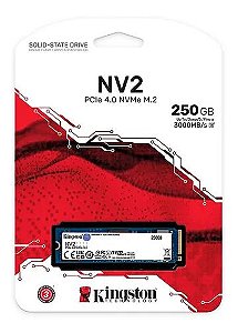 Ssd M.2 NVMe Kingston 250gb Chave M 5 Pinos 2280 NV2