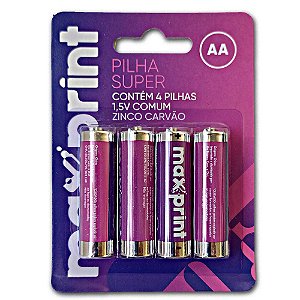 PILHA COMUM MAX AA PEQ C/4 AA MAX 4 PC