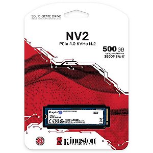 Ssd M.2 NVMe Kingston 500gb Chave M 5 Pinos 2280 NV2