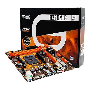 Placa Mãe Goline A320m A320m-g Am4 Ddr4 Rede / 1000 Gigabit