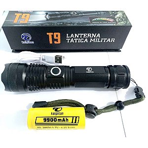 Lanterna Tática Led T9 Police Potente 2 Bateria Recarregável