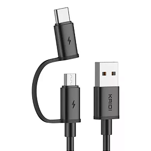 cabo de dados 2 in 1 Tipo C+V8  kaidi 1 metro KD-35sc