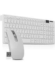 KIT DE TECLADO E MOUSE SEM FIO SLIM PADRAO ABNT2 KNUP TE123 BRANCO