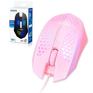 MOUSE GAMER OPTICO ULTRALEVE COLMEIA LED RGB EXBOM / MS-C33 ROSA