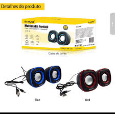 Caixa de Som para Computador 6W P2 3,5mm