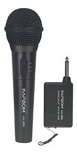 Microfone Sem Fio Profissional Preto Alcance 30m