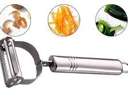 Descascador e Fatiador de Alimentos 17,5cm Legumes Frutas Verduras Inox