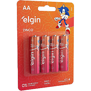 PILHA COMUM PEQUENA AA ELGIN COM 4 PILHAS