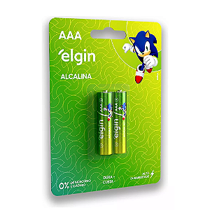 PILHA ALCALINA PALITO AAA ELGIN COM 2 PILHAS