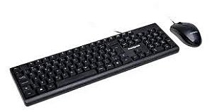 NF KIT TECLADO E MOUSE COM FIO CF1001USB2.0 PRETO