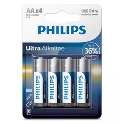 PILHA ALCALINA PHILIPS ULTRA AA PACOTE COM 4 UNIDADES