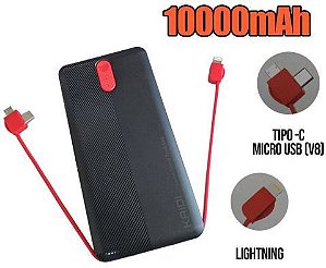 Carregador Portátil Power Bank Kaidi KD-233 10000mah Original 3 in 1