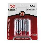 Pilha Mox Recarregavel 3A Palito com 4 pilhas 3000 Mah