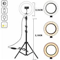 Ring Light 26 cm 10 Polegadas + Tripé 2,1m