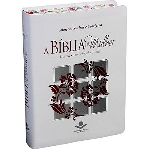 A Bíblia da Mulher, Almeida Revista e Corrigida, Couro bonded, Borda Florida