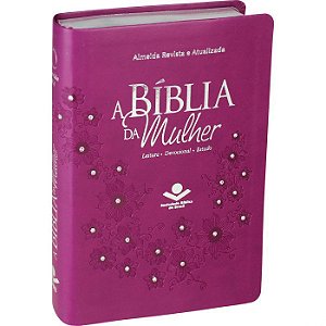 A Bíblia da Mulher, Almeida Revista e Atualizada, Couro sintético Vinho com Pedras