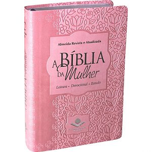 A Bíblia da Mulher, Almeida Revista e Atualizada, Couro sintético Rosa Claro