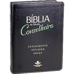 Bíblia de Estudo Conselheira - Capa couro : Nova Almeida Atualizada (NAA) Capa dura