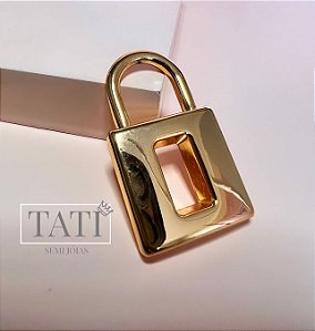 Pingente Cadeado Liso Ouro