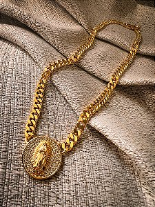 Colar Nossa Senhora de Guadalupe Cravejado Ouro
