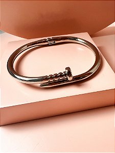 Bracelete Prego Liso Ródio Branco