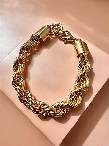 Pulseira Cordão Baiano Grossa GG Ouro