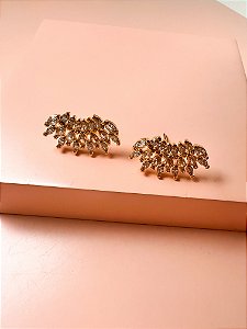 Brinco Ear Cuff Cravejado Ouro