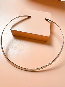 Choker Aro Rígido Liso Ródio Branco