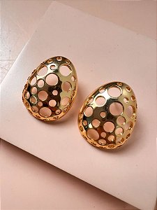 Brinco Circulos Vazados Ouro
