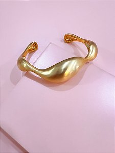 Bracelete Bojudo Ondas Acetinado Ouro