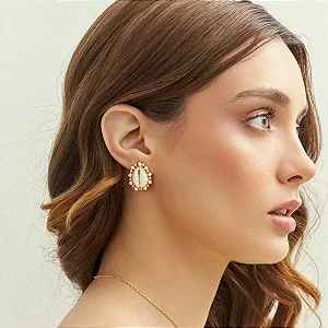 Brinco Búzios Pérolas e Balls Ouro