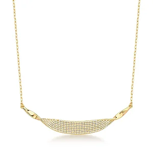 Colar Aste Trançada Cravejada Ouro