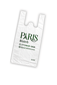 Sacola Plástica Personalizada 30x45 Branca - Mercado, Farmacia