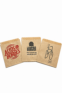 Saco de Papel Kraft Para Doces, Batata Frita, Donuts PERSONALIZADO
