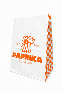 Saco Papel Branco Personalizado Delivery - 5000 un
