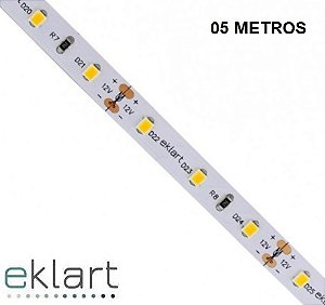 Fita LED 12V 05W/m 60Leds IP20 AMBER 2200K - 05 metros - EKF283560A - EKLART