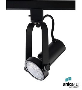 Spot PAR20 Preto para Trilho Eletrificado bivolt - BELLA - DL030P
