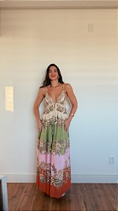 Vestido Longo Floral Delhi Decote  - G