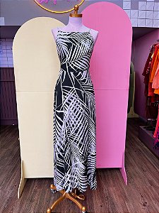 Vestido Longo Viscose Verde Estampa Bege Osklen M