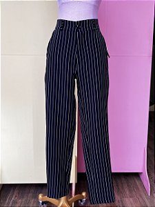 Calça Preta Risca De Giz