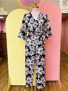 Conjunto Linho Preto e Branco Ayona - G
