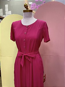 Macacão Rosa Viscose Detalhe Botões Pitanga Doce - M