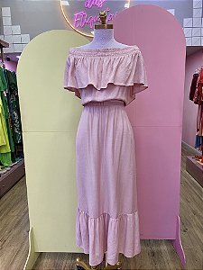 Vestido Viscose Rosa Seco Ciganinha Alpelo - 42