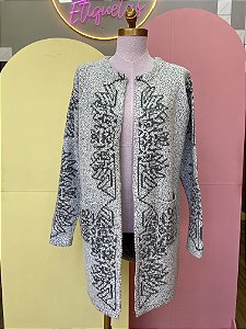 Cardigã Cinza Estampado - U